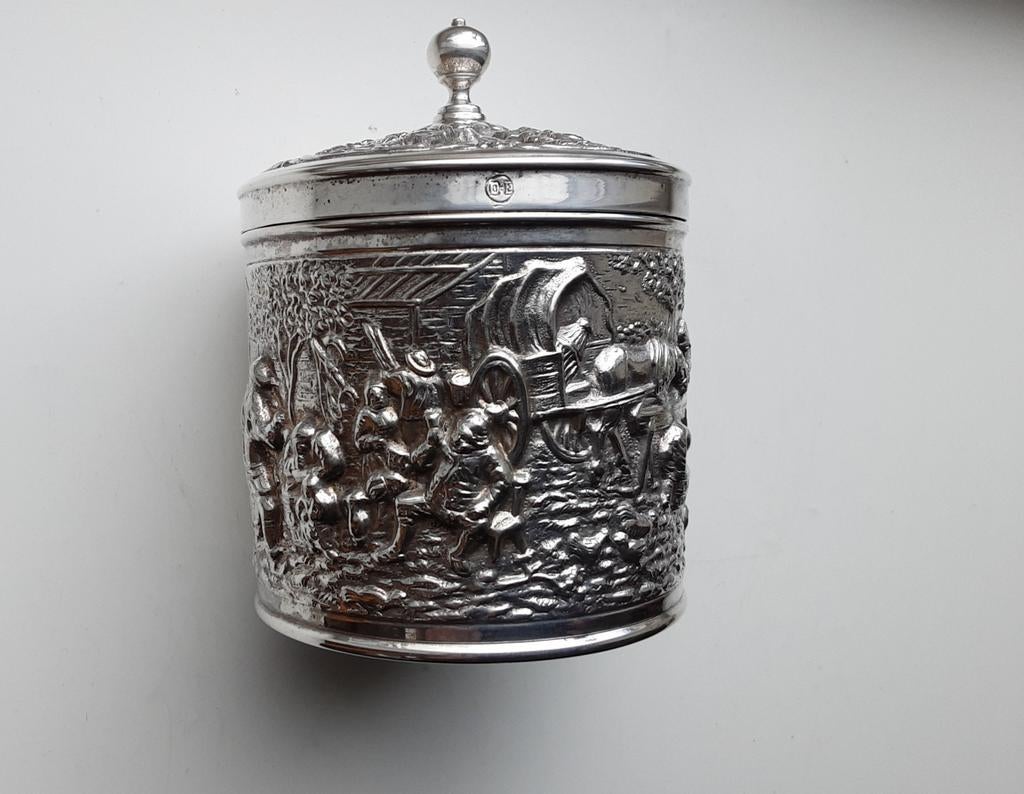 Verzilverde theebus van Douwe Egberts jaren 50/60, Ophalen of Verzenden