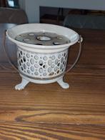 KOOPJE Creme emaille theelicht., Antiek en Kunst, Ophalen