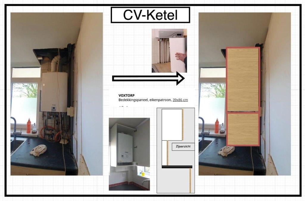 houten ombouw cv-ketel + wandafwerking Veenendaal, Meubels