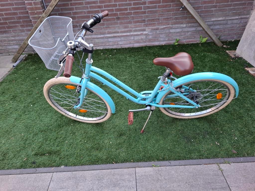 BTWIN Elops 500 stadsfiets 24 inch blauw, Fietsen en Brommers, Ophalen, Velgrem, Versnellingen, BTWIN