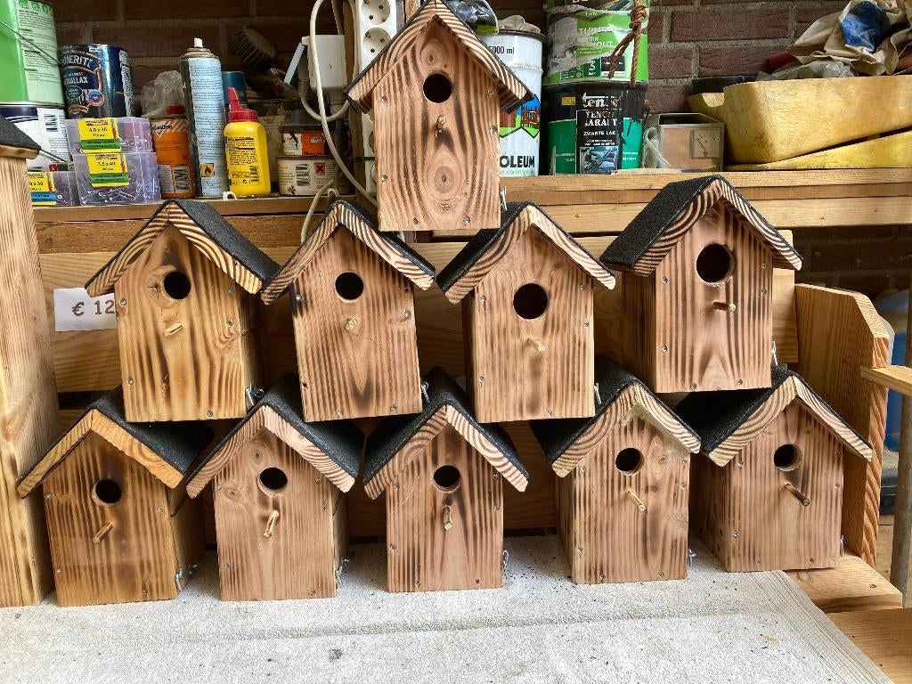 Dougalshouten vogelhuisje met bitumen dak, Ophalen of Verzenden, Nieuw