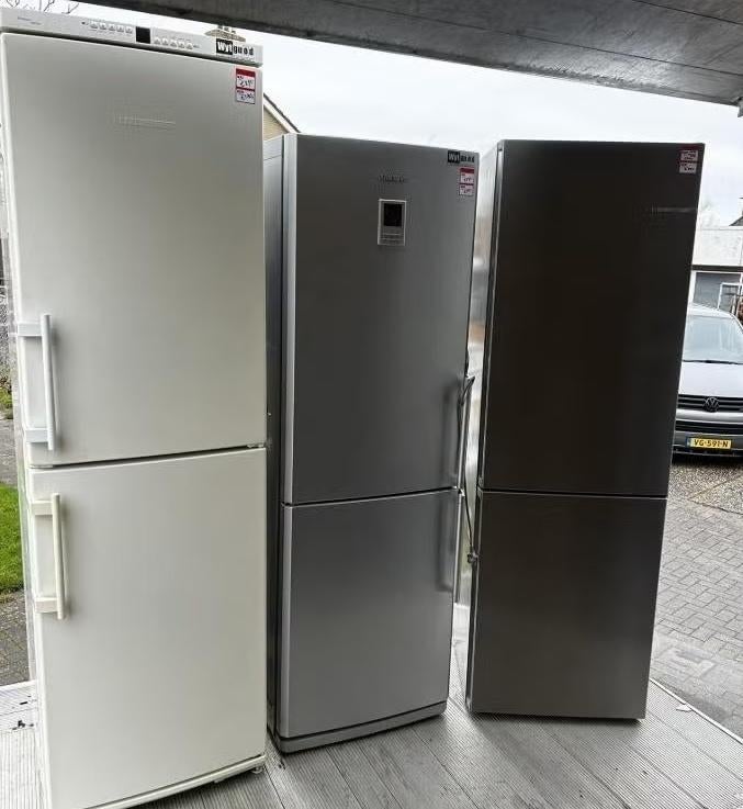 A-merk koelkasten | getest + garantie | bezorging mogelijk, Witgoed en Apparatuur, 200 liter of meer, Met aparte vriezer, Refurbished