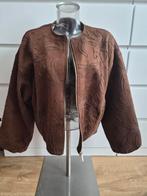 Bruine jas met bloemenpatroon, zara, borduursel, maat L, Maat 38/40 (M), Bruin, Zara, Nieuw