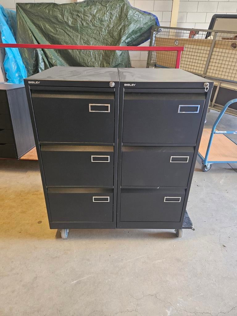 Bisley stalen hangmapkasten / dossierkasten, 3 laden, zwart, Ophalen of Verzenden