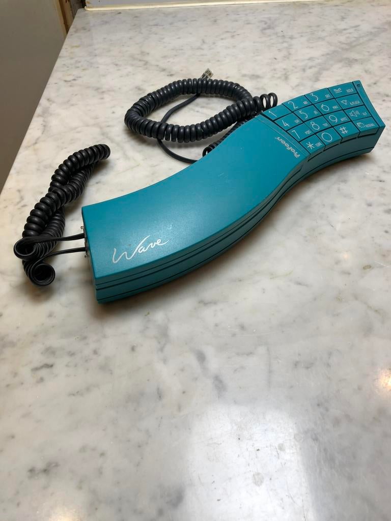 Vintage Profoon Wave TX 525 Design Telefoon Teal, Ophalen, Gebruikt