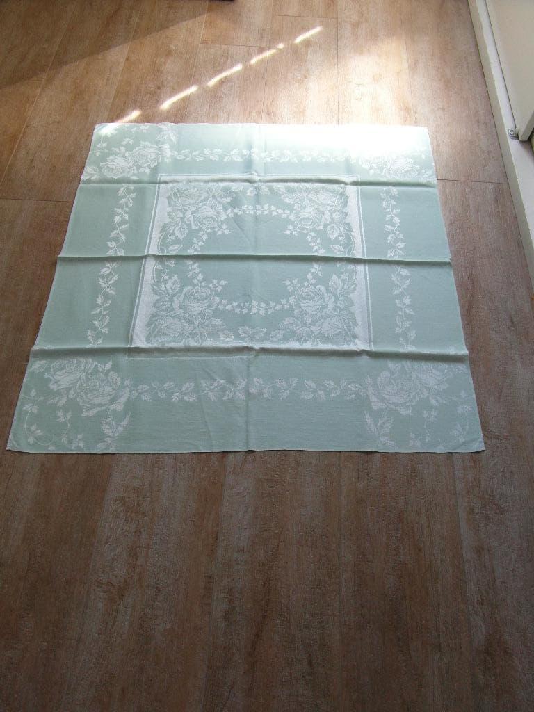 Groen tafellaken, damast stof, Ophalen of Verzenden, Gebruikt, Rechthoek, Binnen