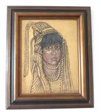 Olieverf schilderij "Oosterse vrouw" (gesigneerd), Ophalen of Verzenden