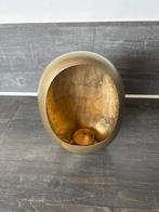 Goud / bronskleurig waxinelichthouder in ei model, Overige kleuren, Ophalen of Verzenden, Zo goed als nieuw, Metaal