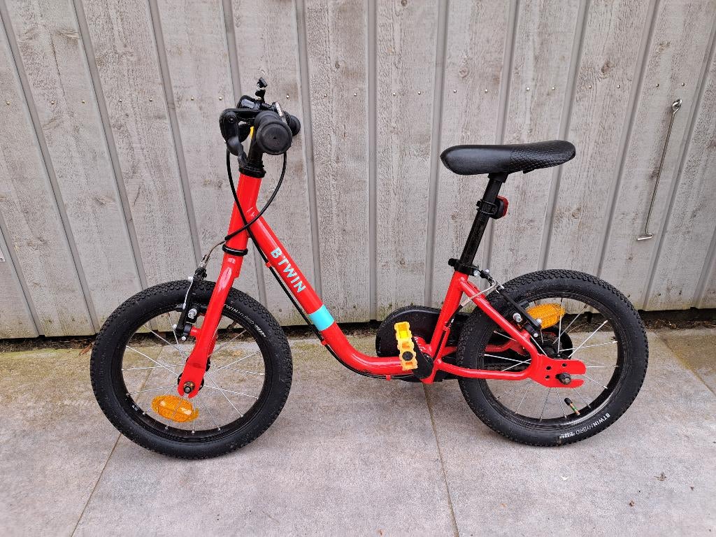 Kinderfiets btwin discover 500   2 in 1 en zijwieltjes, Ophalen, Gebruikt, Minder dan 16 inch, Zijwieltjes