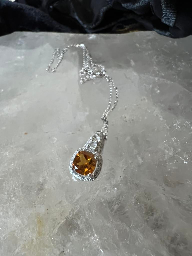 Citrien topaas hanger geluk voorspoed love welvaart, Geel, Nieuw, Ophalen of Verzenden, Met edelsteen