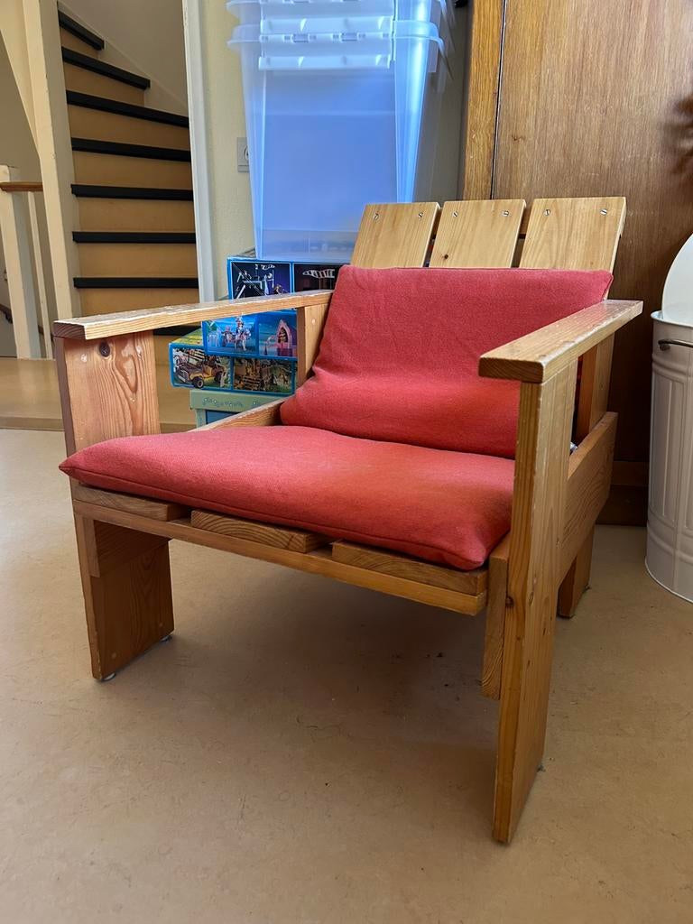 Krat (crate) stoelen, Huis en Inrichting, Stoelen, Gebruikt, Twee, Hout, Bruin, Ophalen