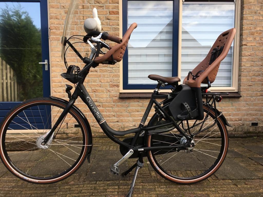 Super Nette Gazelle Bloom C7 Mat Zwart Yepp Moederfiets D53, Ophalen, 2 zitjes, 53 tot 56 cm, Versnellingen