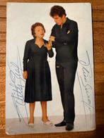 Gesigneerde kaart 1962 Edith Piaf Théo Sarapo, Ophalen of Verzenden, Zo goed als nieuw, Foto of Kaart