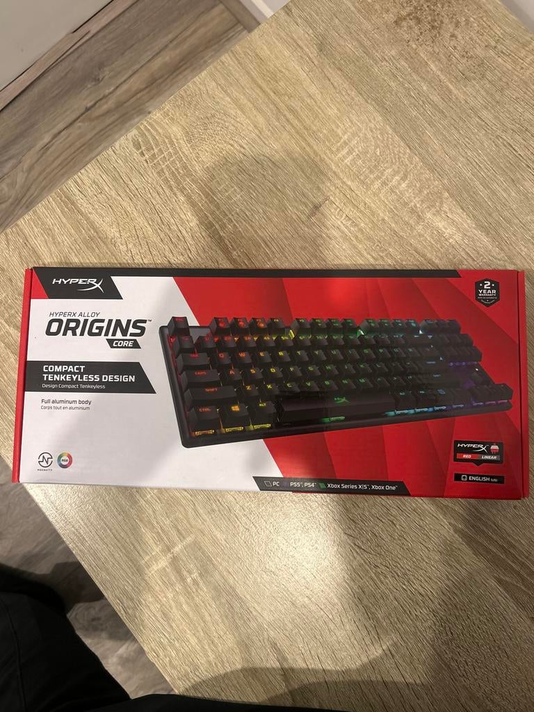 HyperX Alloy Origins Core Gaming Toetsenbord RGB Rood, Gebruikt, Gaming toetsenbord, Ophalen of Verzenden, Qwerty