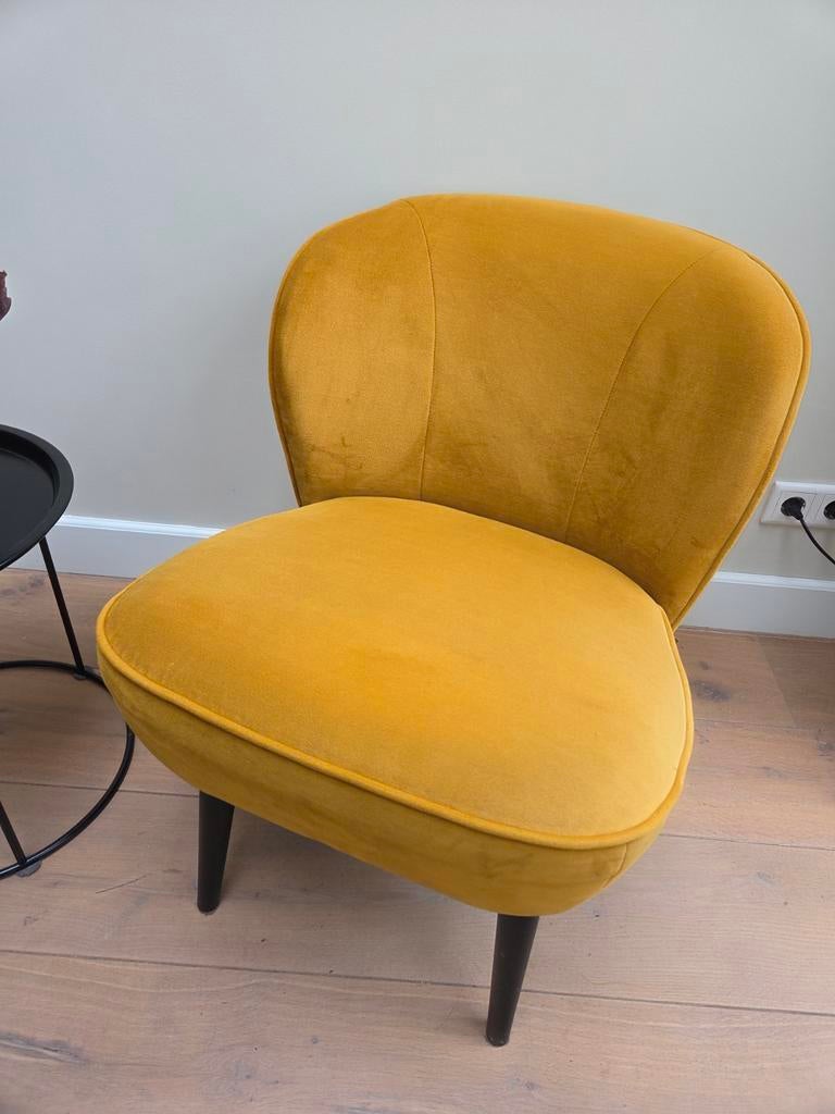 Woood sara okergeel, Huis en Inrichting, Fauteuils, Stof, 50 tot 75 cm, Minder dan 75 cm, Ophalen