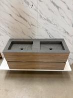 H&R Badmeubel 120cm Grijs Eiken met Ink Marmere Wastafel, Huis en Inrichting, Badkamer | Badkamermeubels, 100 tot 150 cm, Wltradingnl@outlook.com