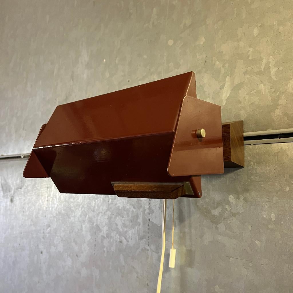 Vintage jaren 50 60 teak en metaal wandlamp Cosack, Gebruikt, Cosack, Industrieel design, Vintage