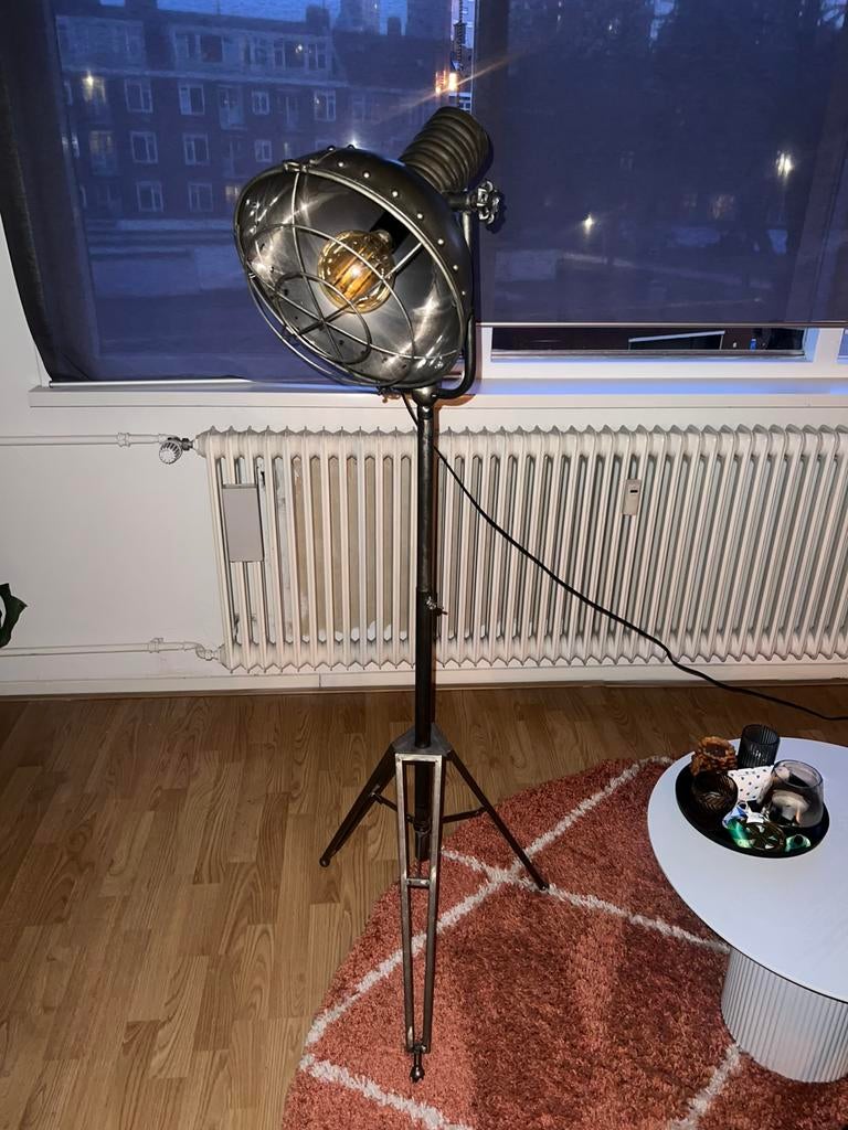 Retro bronzen sta lamp, Huis en Inrichting, Lampen | Vloerlampen, Ophalen of Verzenden, Zo goed als nieuw, 150 tot 200 cm