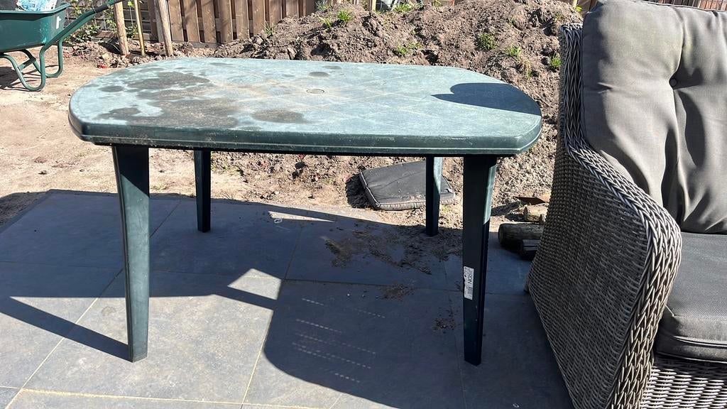 Tuintafel gratis, Ophalen, Zo goed als nieuw, Rechthoekig, Kunststof