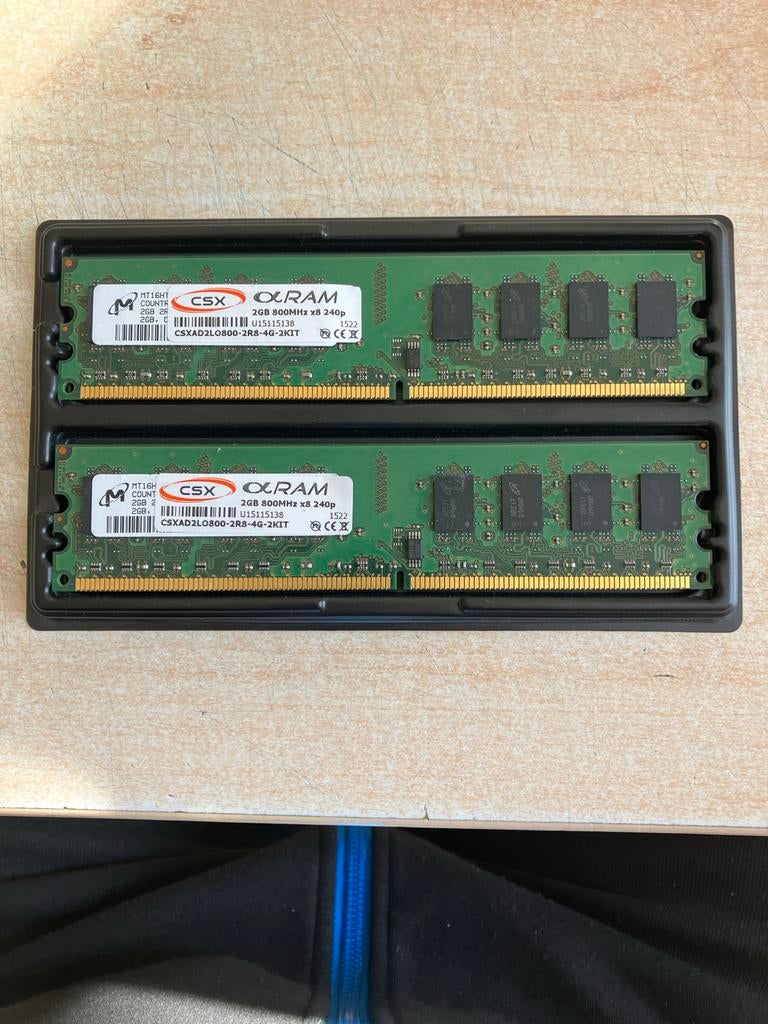 CSX QURAM 4GB (2x2GB) DDR2 RAM geheugen 800MHz, Computers en Software, RAM geheugen, Verzenden, Zo goed als nieuw, DDR2, Desktop
