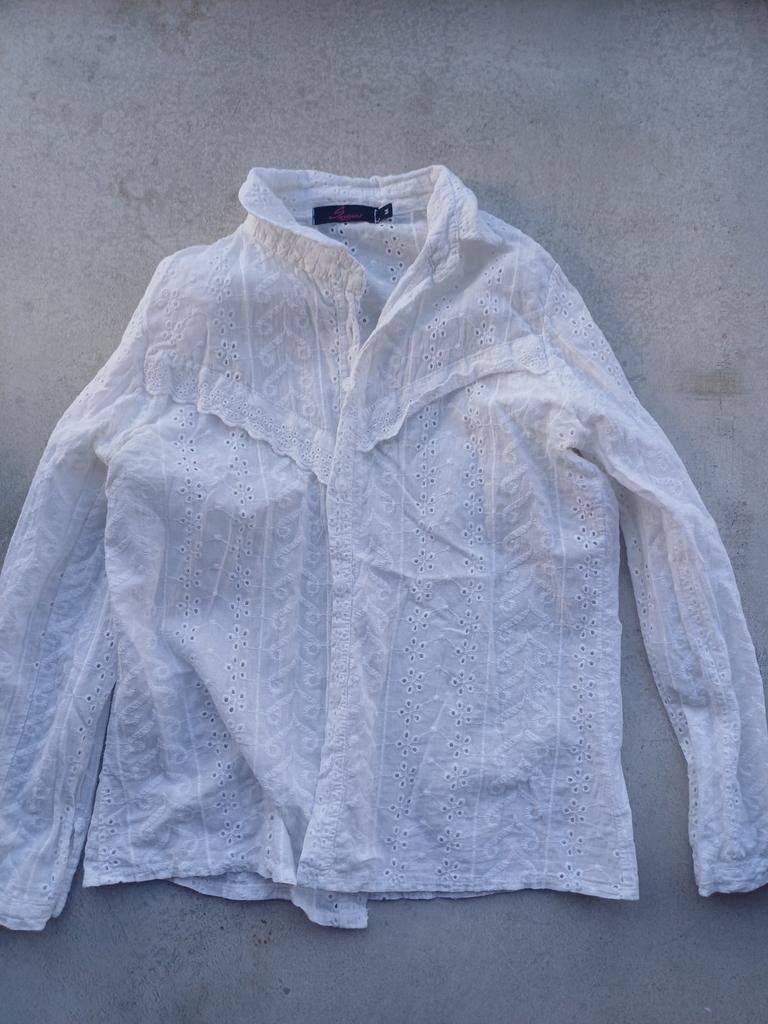 Witte Savinni Blouse Maat M - Zo goed als nieuw, Kleding | Dames, Blouses en Tunieken, Wit, Ophalen of Verzenden, Zo goed als nieuw