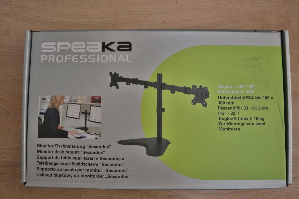 dubbele monitor standaard SpeaKa Professional, Computers en Software, Monitoren, Ophalen, Nieuw, SpeaKa Professional, Overige typen