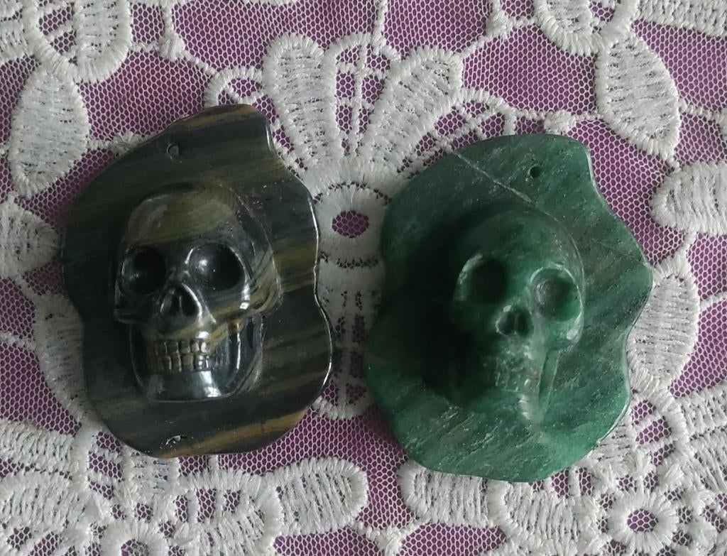 Edelstenen Schedelhangers Tijgeroog en Aventurijn, Ophalen of Verzenden, Nieuw