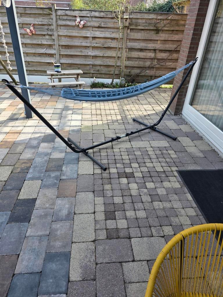 Hangmat met standaard - Zo goed als nieuw, Tuin en Terras, Hangmatten, Ophalen, Zo goed als nieuw, Met standaard, Eenpersoons