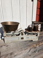 Originele vintage groentewinkel weegschaal met gewichten, Ophalen of Verzenden