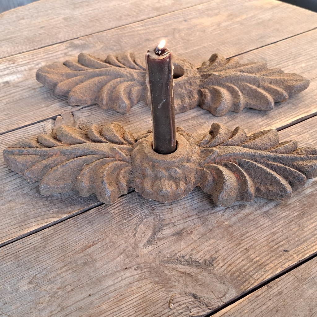 1x Brocante gietijzeren muuranker roest 32x10,5cm *Etage3*, Huis en Inrichting, Woonaccessoires | Overige, Gebruikt, ., Ophalen of Verzenden