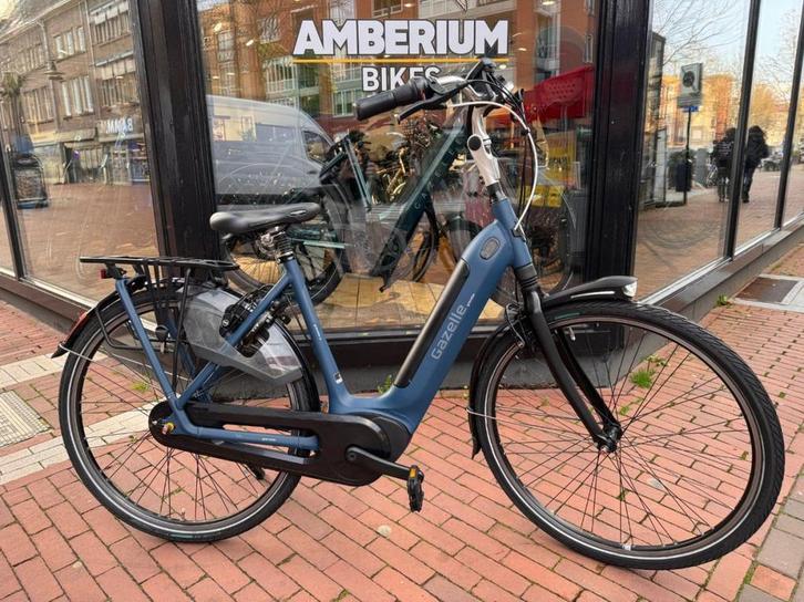 Gazelle Grenoble C8 HMB Dames Blauw Mat 53cm, Fietsen en Brommers, Elektrische fietsen, Gebruikt, Gazelle, 51 tot 55 cm
