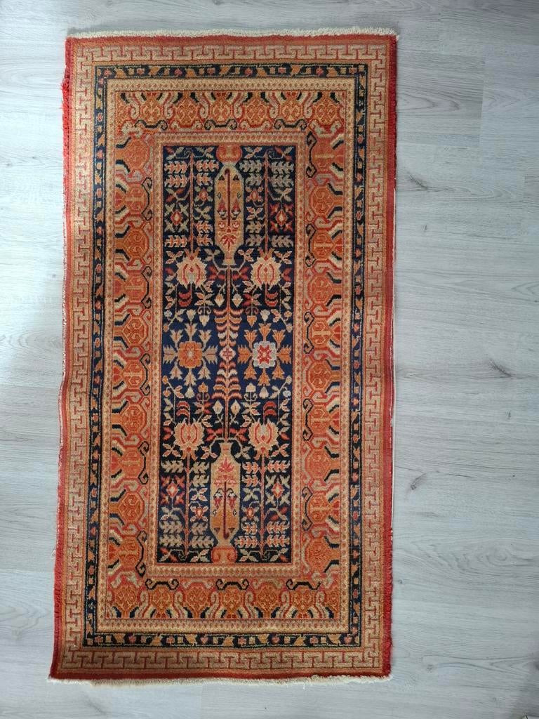 Vintage Louis de Poortere vloerkleed, handgeknoopt, Huis en Inrichting, Stoffering | Tapijten en Kleden, Ophalen, Gebruikt, 50 tot 100 cm