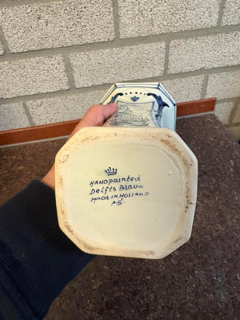 Handgeschilderde Delfts Blauwe vaas, Ophalen