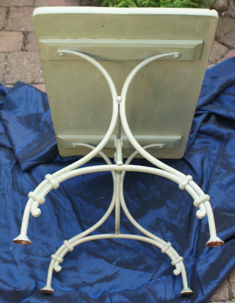 Antieke tuintafel Frankrijk gietijzer houten blad, Ophalen