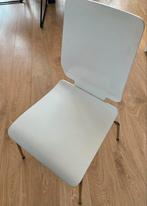 Witte IKEA eetkamerstoel met grijs kussen, Ophalen, Kunststof, Gebruikt, Wit