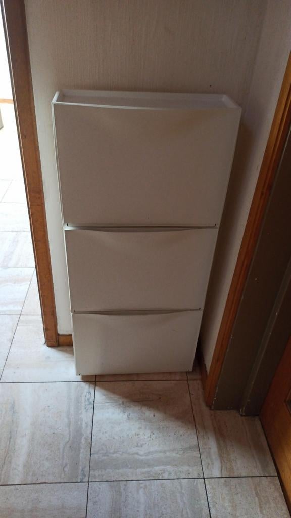 3 stuks Ikea schoenen kastjes Trones wit, Ophalen