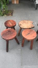 Houten krukjes, driepoot krukjes, melkkrukjes, Ophalen, Gebruikt, Hout