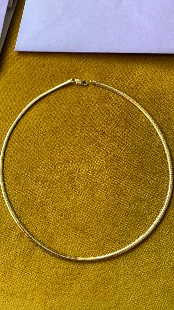 Zilver verguld Omega ketting/ collier 45 cm., Sieraden, Tassen en Uiterlijk, Kettingen, Ophalen of Verzenden, Zo goed als nieuw