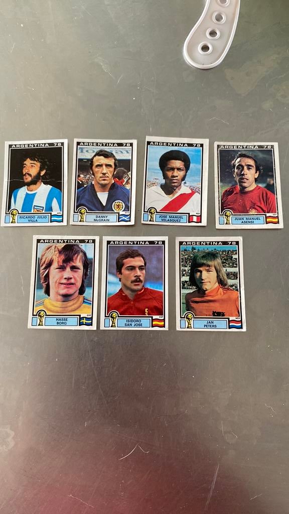7 x panini wk 78, Ophalen of Verzenden, Zo goed als nieuw, Buitenlandse clubs, Poster, Plaatje of Sticker