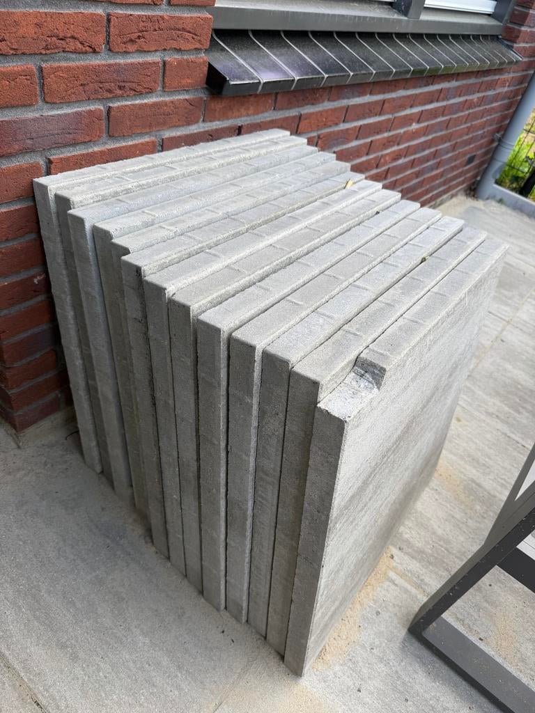 12 stenen tuintegels 60x60, Ophalen, Nieuw, Minder dan 5 m², Beton