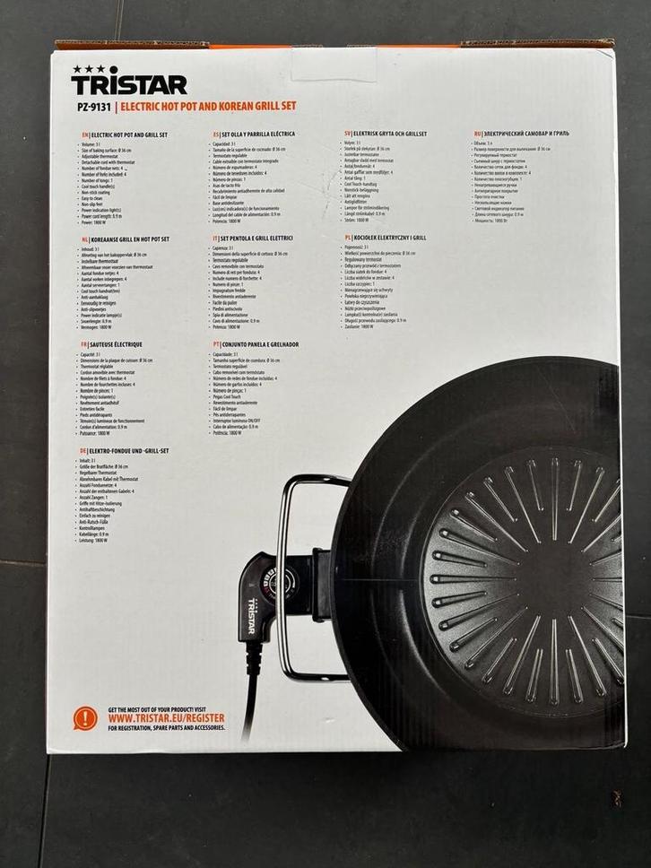 Tristar Elektrische Hotpot & Koreaanse Grill Set, Witgoed en Apparatuur, Grillplaten, Nieuw, Tafelgrill, Vaatwasmachinebestendig