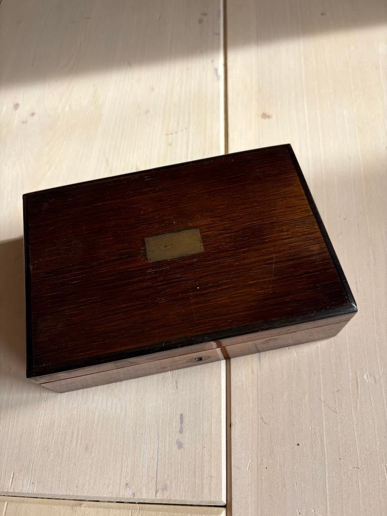 Antieke passer Tekenset in Houten Kistje, Antiek en Kunst, Antiek | Gereedschap en Instrumenten, Ophalen of Verzenden