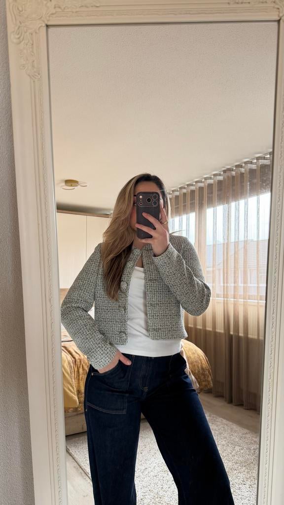 Elvira Tweed Jasje - Stijlvol en Tijdloos, Ophalen of Verzenden, Zo goed als nieuw, Maat 36 (S), Grijs