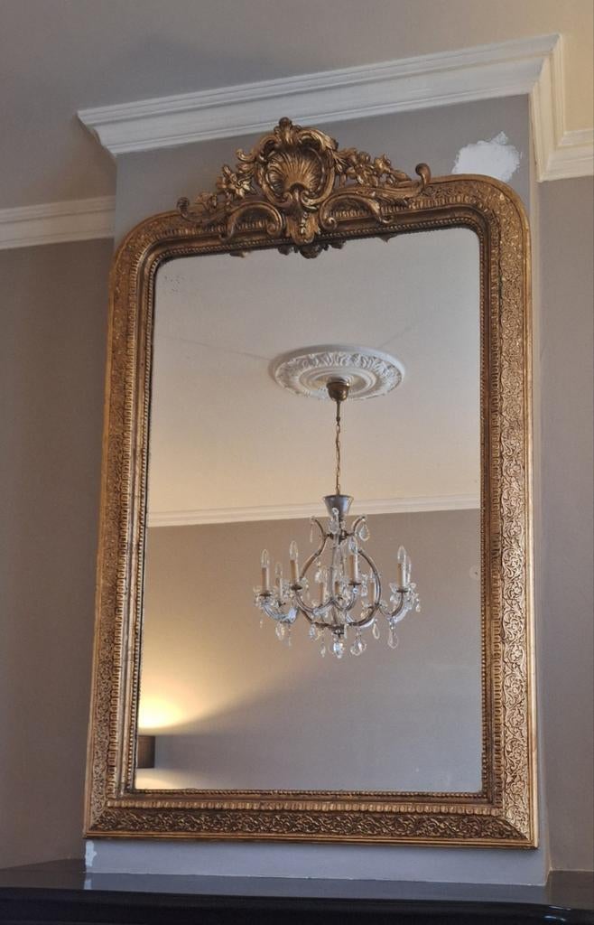 Antieke franse spiegel, Antiek en Kunst, Antiek | Spiegels, Ophalen, Rechthoekig