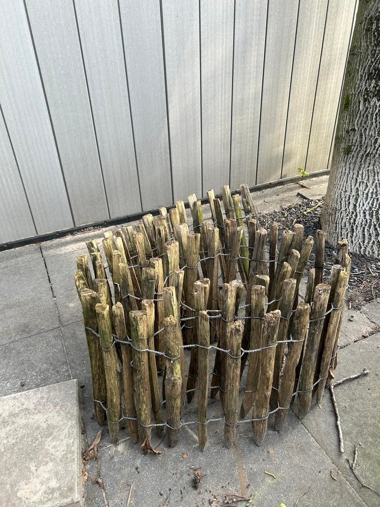 schapenhek tuinhek - 50 cm hoog Gebruikt 4 meter, Tuin en Terras, Ophalen of Verzenden, Gebruikt, Hout, Tuinhek