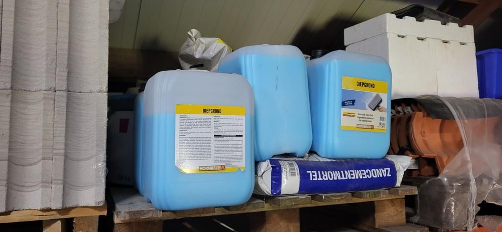 4 kannen 10L diepgrond voorstrijk, Doe-het-zelf en Verbouw, Verf, Beits en Lak, Ophalen, Overige kleuren, Nieuw, Verf