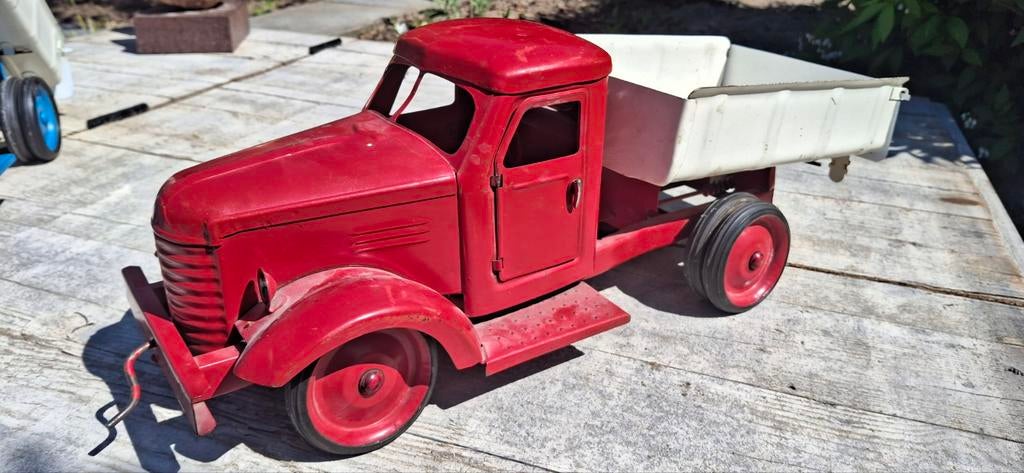 Vintage Rode Russische zil Blikken Vrachtwagen Kipper 55cm, Antiek en Kunst, Ophalen of Verzenden