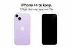 iPhone 14 paars 128 GB, batterij 79%, Telecommunicatie, Mobiele telefoons | Apple iPhone, Ophalen, Paars, Zonder simlock, Zonder abonnement