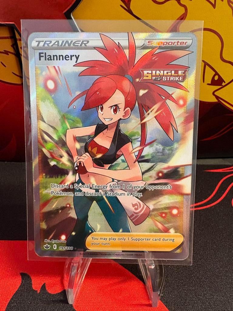 Flannery Trainer kaart 191/198, Ophalen of Verzenden, Zo goed als nieuw, Losse kaart, Foil