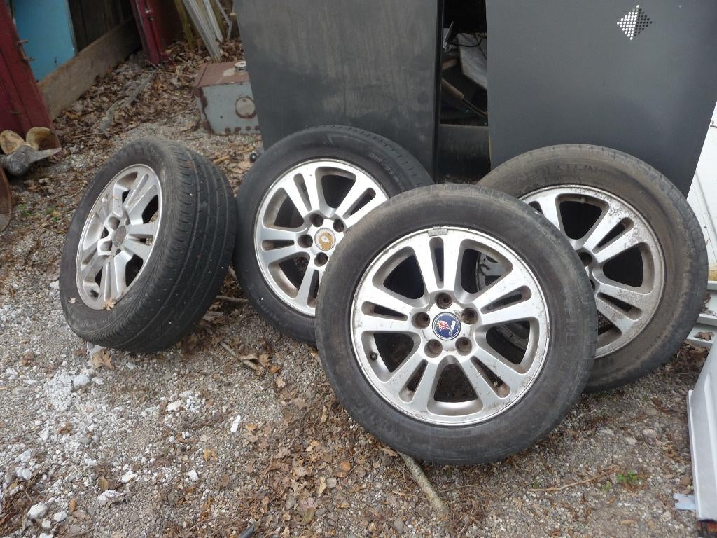 Velgen met banden Saab, Ophalen, Gebruikt, 16 inch, Banden en Velgen